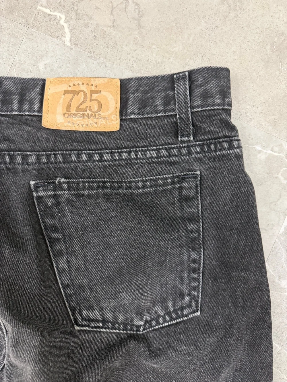 Vintage 725 Faded Black Men's Jeans 34 X 31 Relaxed Fit Made In Canada
